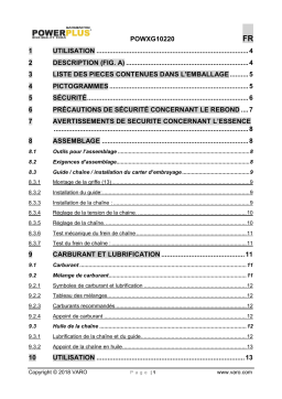 Powerplus POWXG10220 CHAINSAW 45CC 400MM Manuel utilisateur