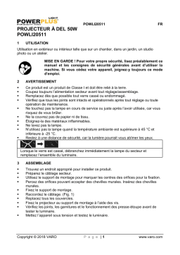 Powerplus POWLI20511 LED PAD ECO 50W Manuel du propriétaire