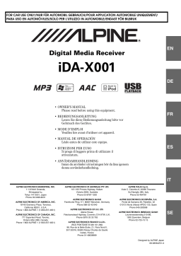 Alpine IDA-X001 Manuel du propriétaire