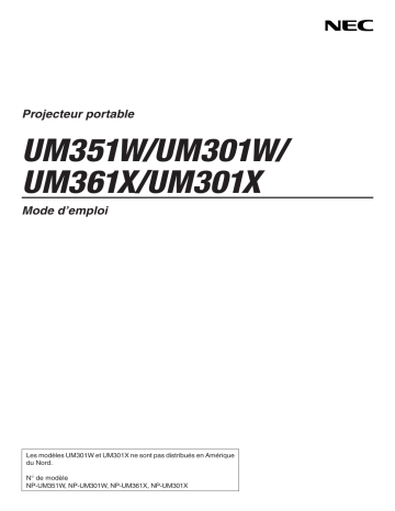 NEC UM301WI Manuel du propriétaire | Fixfr