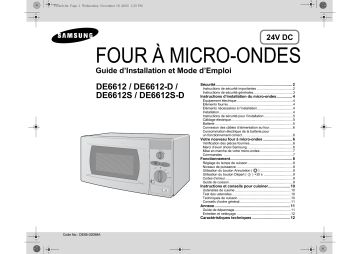 Samsung DE6612-D Manuel du propriétaire | Fixfr