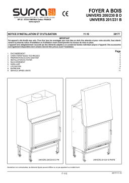 Supra UNIVERS 201B-PN Manuel du propriétaire