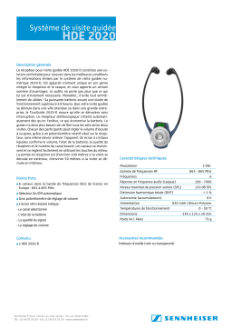 Sennheiser HDE 2020 Manuel utilisateur