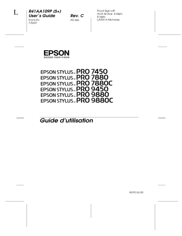 Epson Stylus Pro 9880 Manuel du propriétaire | Fixfr