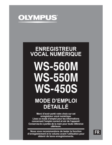 Olympus WS-550M Manuel du propriétaire | Fixfr