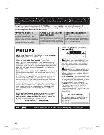 Philips DVDR3455H-37B Manuel du propriétaire | Fixfr