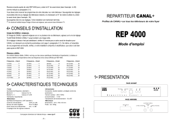 CGV REP 4000 Manuel du propriétaire | Fixfr