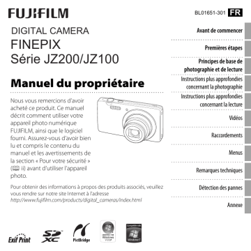 Fujifilm Finepix JZ100 Manuel du propriétaire | Fixfr