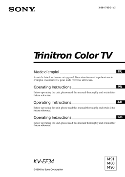 Sony KV-EF34M90 Manuel du propriétaire