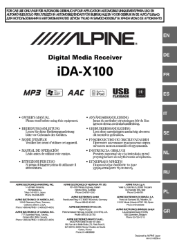 Alpine IDA X100 Manuel du propriétaire