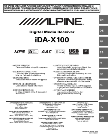 IDA-X100.2 | Alpine IDA X100 Manuel du propriétaire | Fixfr