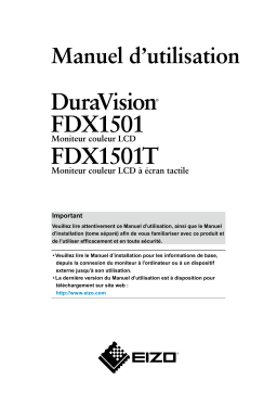 Eizo DURAVISION FDX1501T Manuel utilisateur