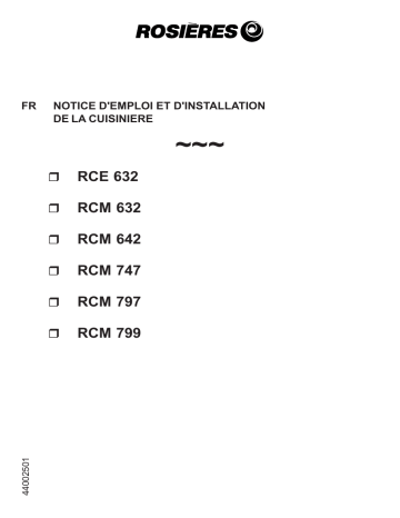 RCM 797 | ROSIERES RCM 747 Manuel du propriétaire | Fixfr