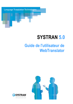 SYSTRAN SYSTRAN 5 WEBTRANSLATOR Manuel du propriétaire