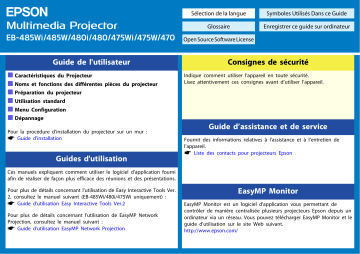 EB-475W | EB-425W | EB-480 | EB-485W | EB-475Wi | EB-430 | Epson EB 420 Manuel du propriétaire | Fixfr