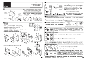 Simu RECEPTEUR HZ POUR MOTEURS FRS ET MSR Manuel du propriétaire | Fixfr