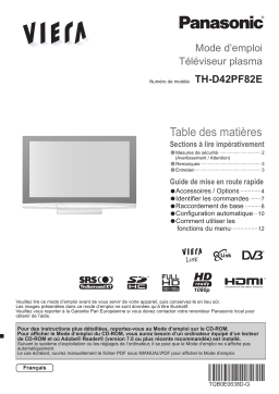 Panasonic TH-D42PF82E Manuel du propriétaire