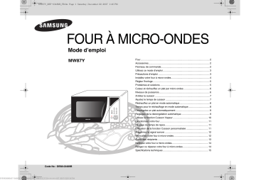 Samsung MW87Y Manuel du propriétaire | Fixfr