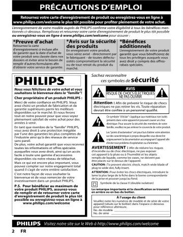 Philips BDP7520 Manuel du propriétaire | Fixfr