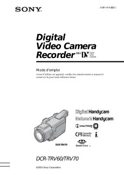 Sony DCR-TRV60 Manuel du propriétaire