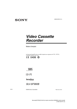 Sony SLV-SF990B Manuel du propriétaire