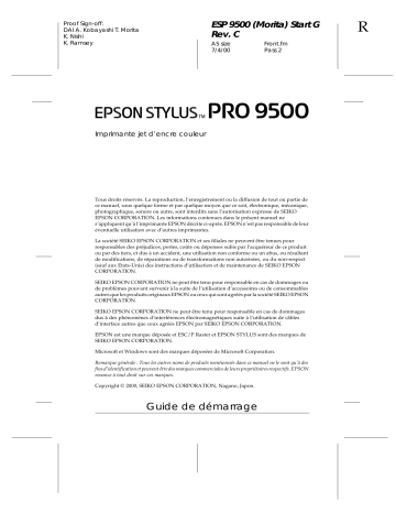 Epson Stylus Pro 9500 Manuel du propriétaire | Fixfr