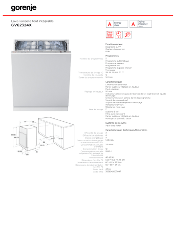 GV62324X | Gorenje GV60ORAB Manuel du propriétaire | Fixfr