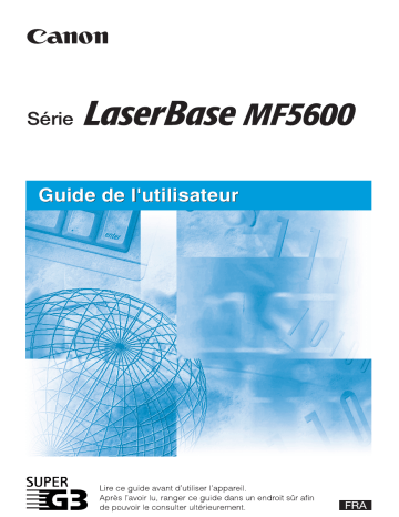 Canon LaserBase MF5650 Manuel du propriétaire | Fixfr