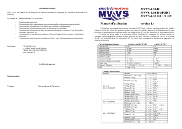 4.6-1120 SPORT | Manuel du propriétaire | MVVS 4.6-840 SPORT Manuel utilisateur | Fixfr
