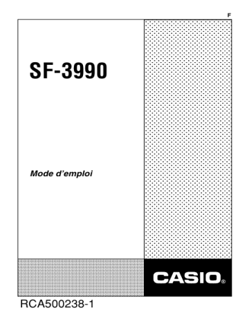 Manuel du propriétaire | Casio SF-3990 Manuel utilisateur | Fixfr