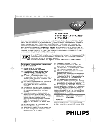 21PV385 | Philips 14PV135 Manuel du propriétaire | Fixfr