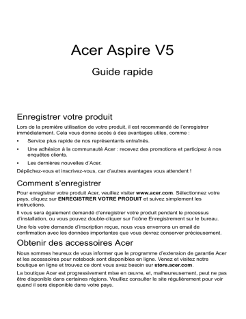Acer Aspire V5-551G Manuel du propriétaire | Fixfr