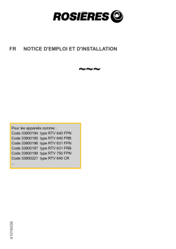 ROSIERES RTV 640 FPN Manuel du propriétaire