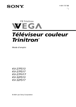 Sony KV-32FS13 Manuel du propriétaire