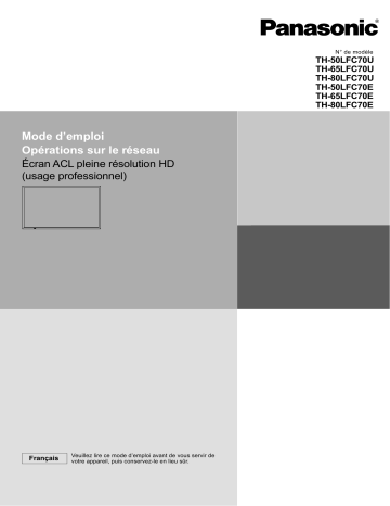 Panasonic TH-50LFC70E Manuel du propriétaire | Fixfr