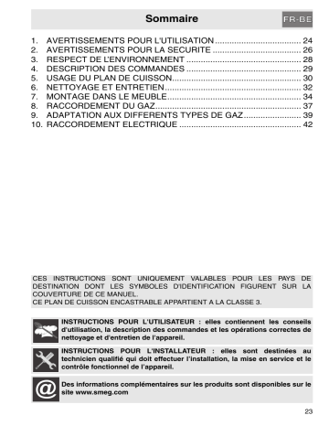 PGF31GBN1 | Smeg PGF31GBE1 Manuel du propriétaire | Fixfr