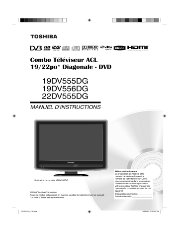 Toshiba 19DV555DG Manuel du propriétaire | Fixfr
