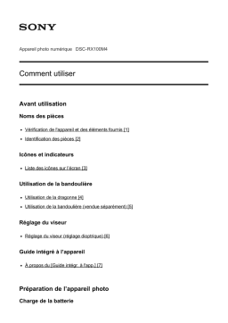Sony DSC-RX100M4 Manuel du propriétaire