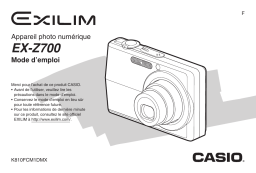 Casio Exilim EX-Z700 Manuel du propriétaire