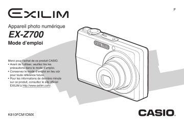 Casio Exilim EX-Z700 Manuel du propriétaire | Fixfr