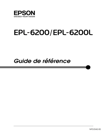 Epson EPL-6200L Manuel du propriétaire | Fixfr
