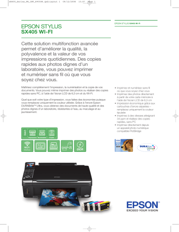 Epson STYLUS SX400 WI-FI Manuel du propriétaire | Fixfr