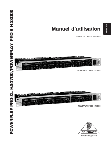 Behringer HA4700 Manuel du propriétaire | Fixfr