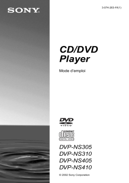 Sony DVP-NS405 Manuel du propriétaire