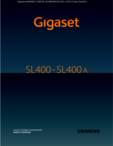 Siemens Gigaset SL400A Manuel du propriétaire | Fixfr