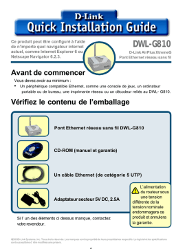 D-Link DWL-G810 Manuel du propriétaire