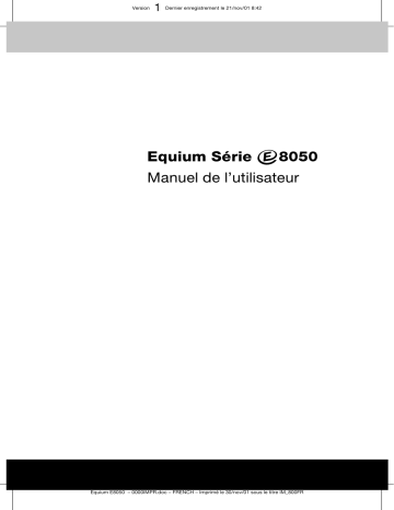 EQUIUM E8050 | EQUIUM 8050 S | Toshiba EQUIUM 8050 D/M Manuel du propriétaire | Fixfr