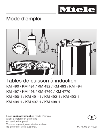 Miele KM 491 Manuel du propriétaire | Fixfr