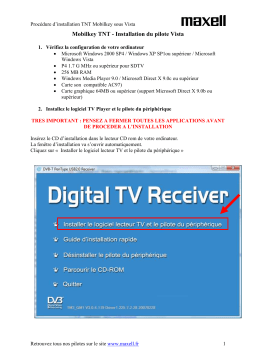 Maxell MOBIKEY TNT Manuel du propriétaire