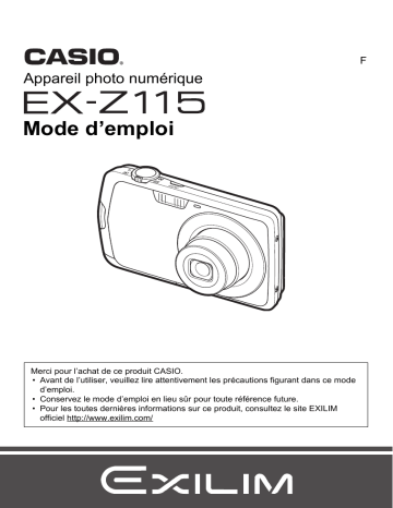 Casio Exilim EX-Z115 Manuel du propriétaire | Fixfr